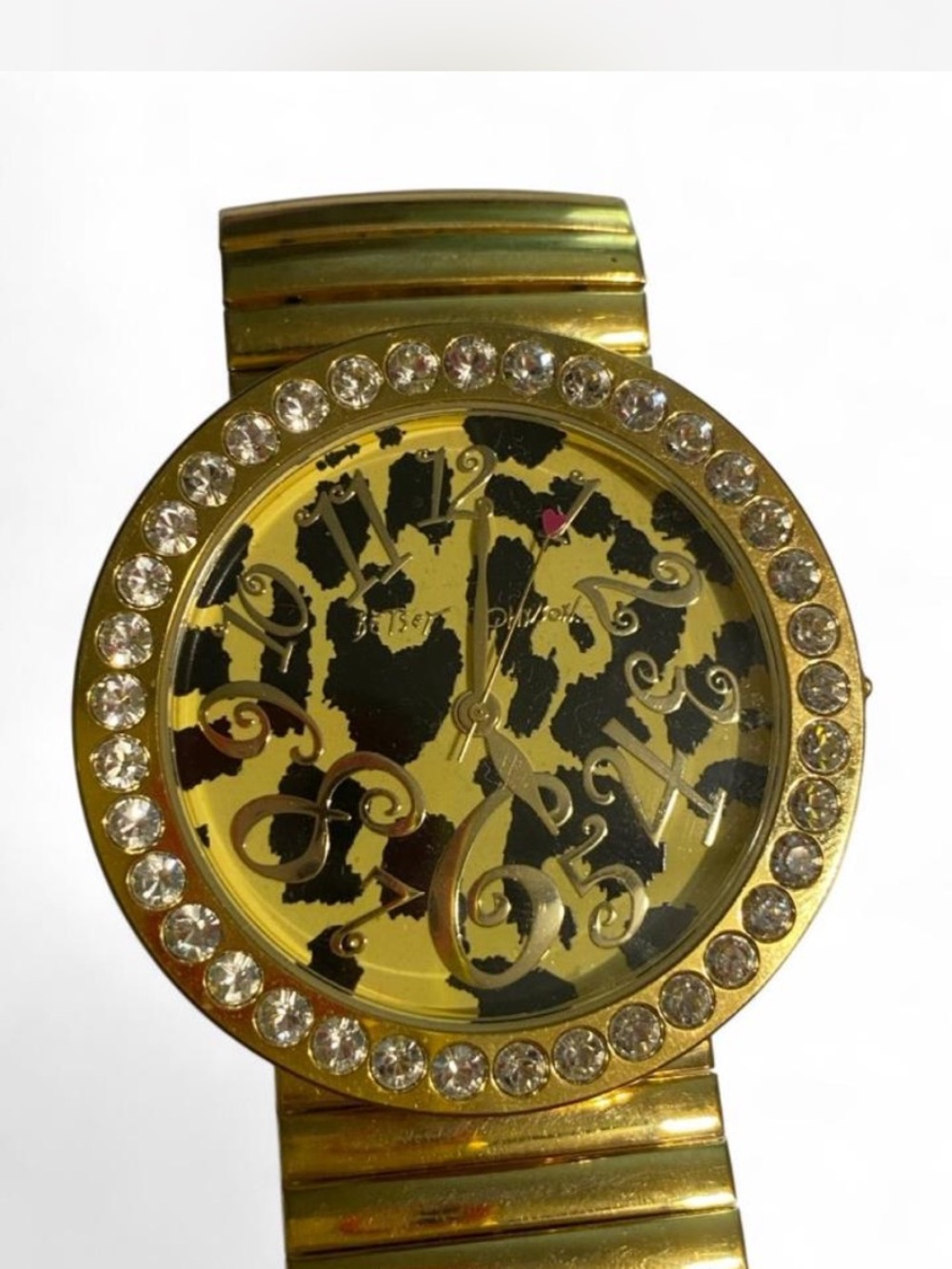 Vintage Y2K Betsey Johnson Animal Print Gold-Tone Womens Watch